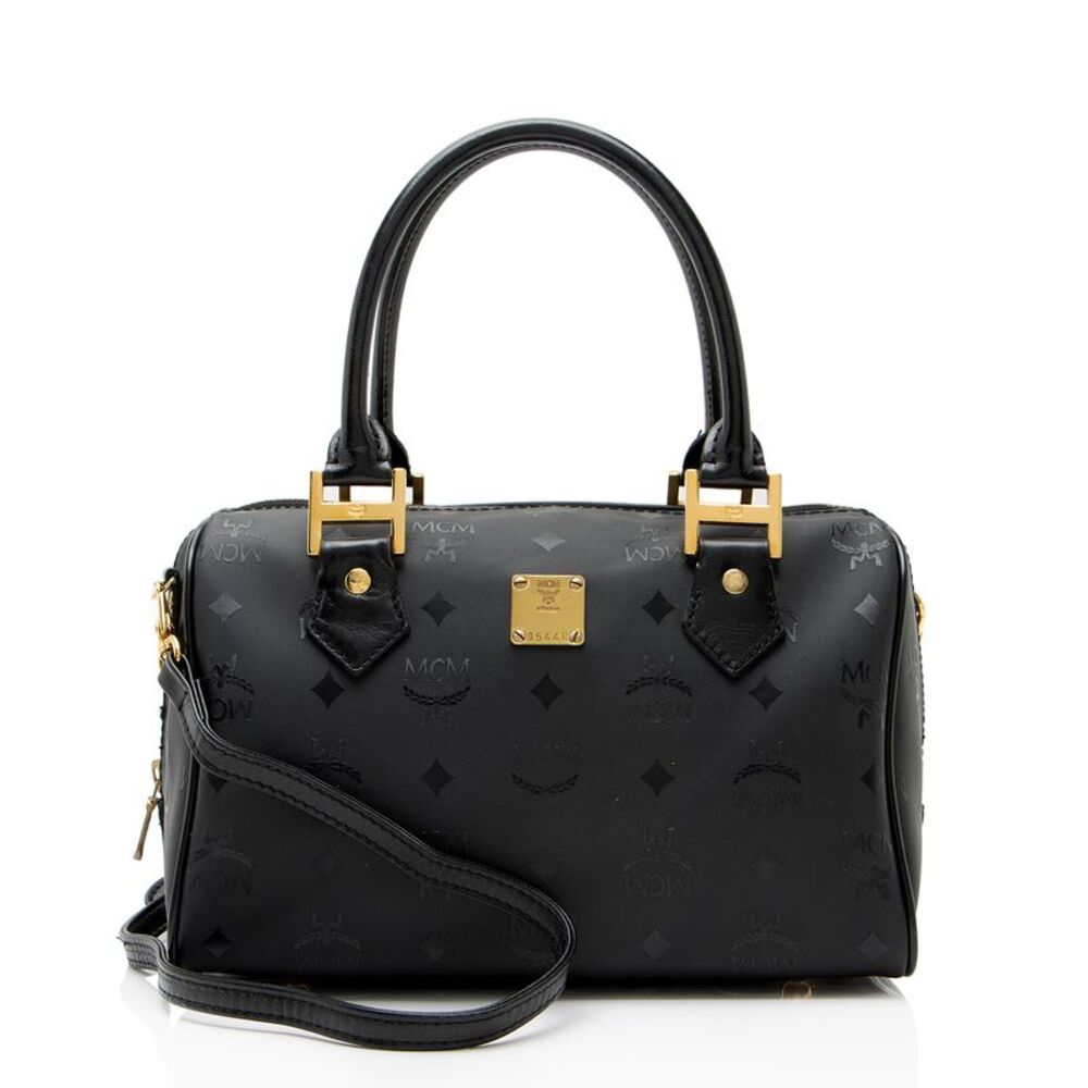 MCM Vintage Visetos Nylon Boston Bag